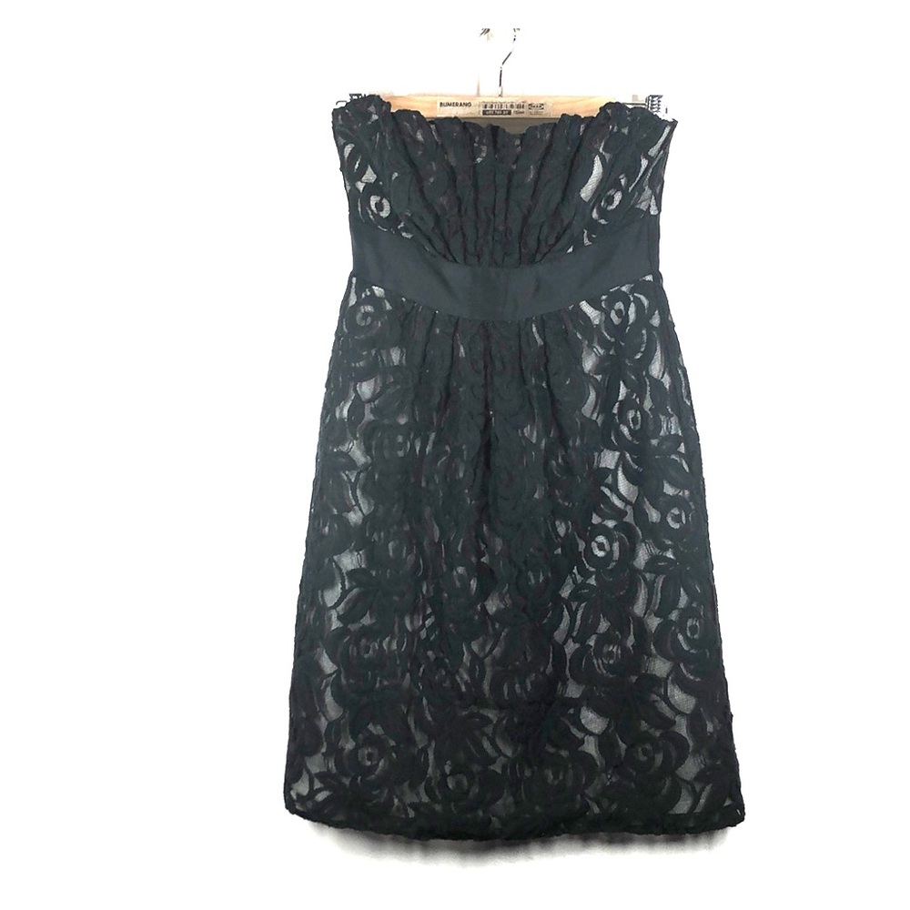 White House Black Market lace strapless dress sz 2